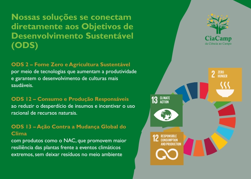 Soluções CiaCamp conectadas aos ODS - Agricultura Sustentável